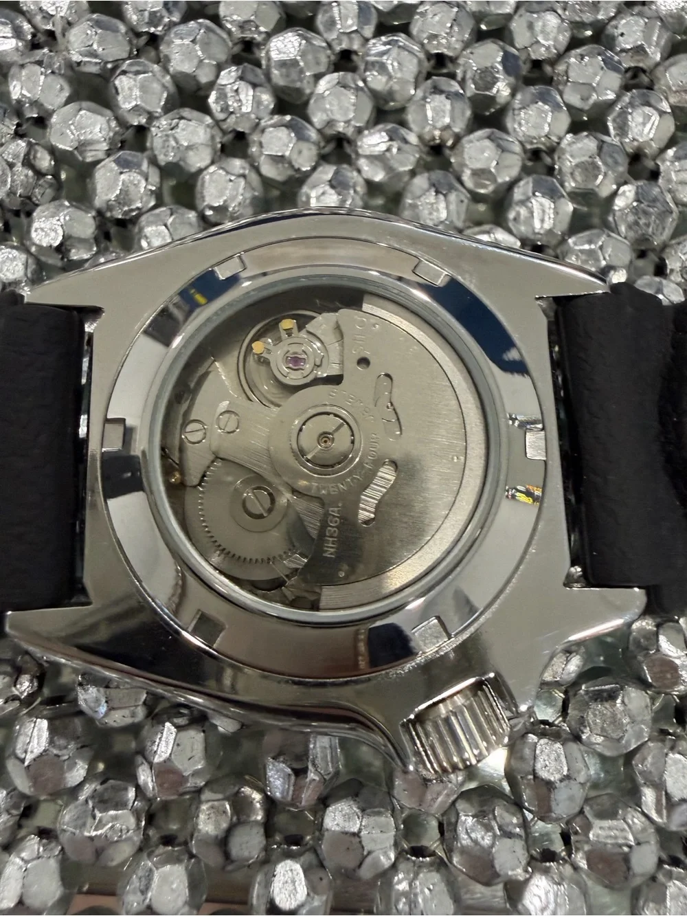 Seiko Black Dial Automatic Diver's Watch with Silver Accents